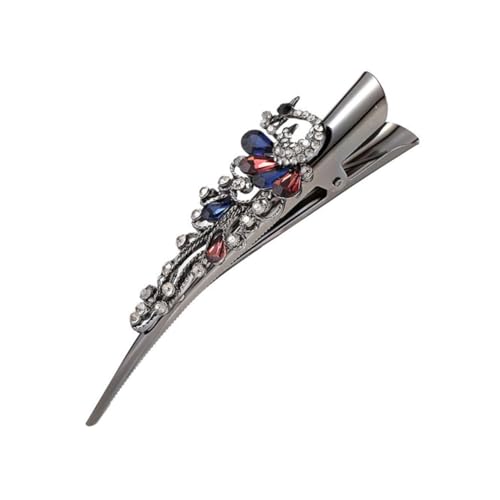 DOITOOL 1stk Tierform Retro Große Strass Metall Horn Clip Kopfschmuck Entenschnabel Clip Kristall Haarspange Haarschmuck Silberne Haarschmuck Französische Haarspange Zubehör Bilden Damen von DOITOOL