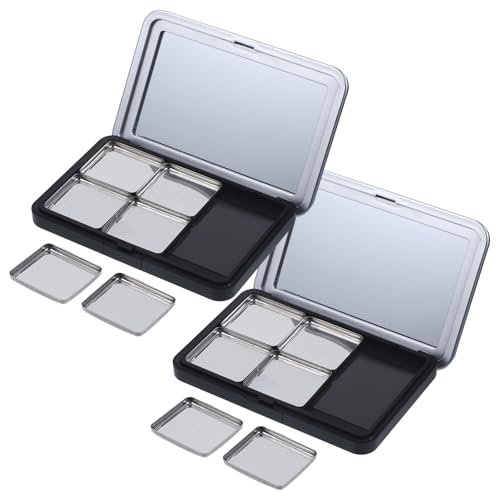 DOITOOL 2 Magnetische Make-Up-Palette Leer: Nachfüllbare Lidschattenpalette Mit 6 Fächern Für Lidschatten Lippenstift Rouge Puder – 11 8 X 6 1 X 1 5 Cm von DOITOOL