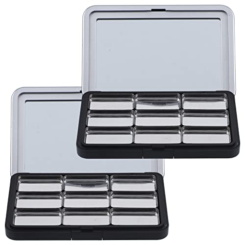 DOITOOL 2 Magnetische Make-Up-Palette Leer: Nachfüllbare Lidschattenpalette Mit 9 Fächern Für Lidschatten Lippenstift Rouge Puder – 11 8 X 6 1 X 1 5 Cm von DOITOOL