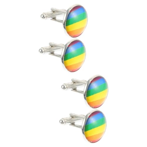 DOITOOL 2 Paar Manschettenknöpfe Accessoires Kleidungsaccessoire Kleidungszubehör Anzugknöpfe Für Herren Rainbow Pride Button Manschettenknöpfe Regenbogen Modellierung Kleidungsknopf DOITOOL 2 Paar Manschettenknöpfe Accessoires Kleidungsaccessoire Kleidungszubehör Anzugknöpfe Für Herren Rainbow Pride Button Manschettenknöpfe Regenbogen Modellierung Kleidungsknopf von DOITOOL