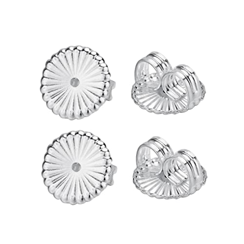 DOITOOL 2 Paar Silberne Ohrstecker Ersatzpads Große Ohrstecker Rückseiten Ohrsteckerstopper aus Hochwertigem Silber für Damen und Mädchen Sicherer Halt und Komfort von DOITOOL