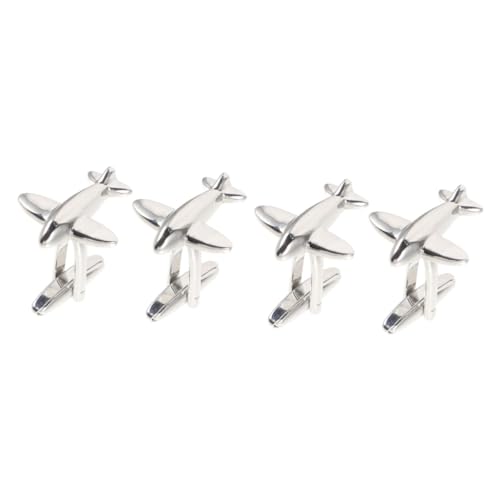 DOITOOL 2 Paare Flugzeug Manschettenknöpfe für Herren Anzugaccessoires Robustem für Partys Hochpolierter Oberfläche und Komfortablem Tragegefühl von DOITOOL