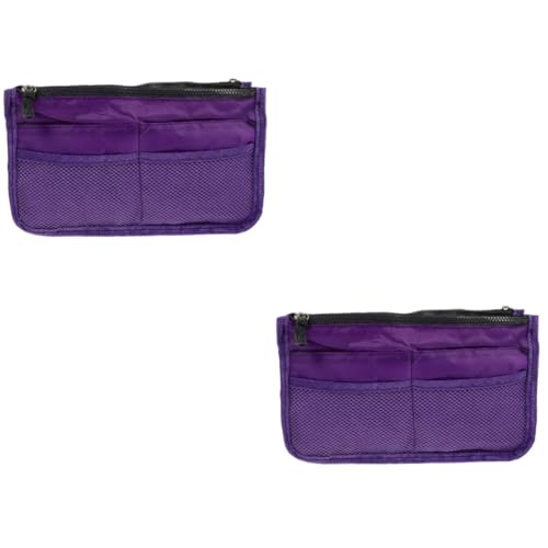 DOITOOL 2 STK Handtaschenfutter Trendige Handtaschen Nützliche Beuteleinlage Reise-Make-up-Taschen Kulturbeutel Für Herren Kleiner Reisekoffer Liner Violett Multifunktion Nylon Fräulein von DOITOOL