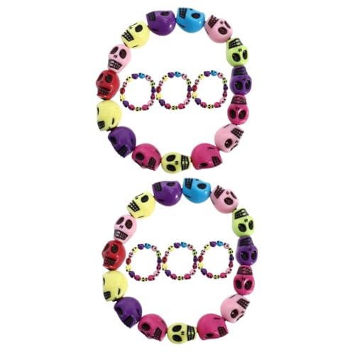 DOITOOL 2 Sätze Halloween Schädel Armband Gothic Schmuck Für Damen Hip Hop Stil Design Geeignet Für Partys Und Besondere Anlässe Als 4 Stücke * 2 DOITOOL 2 Sätze Halloween Schädel Armband Gothic Schmuck Für Damen Hip Hop Stil Design Geeignet Für Partys Und Besondere Anlässe Als 4 Stücke * 2 von DOITOOL