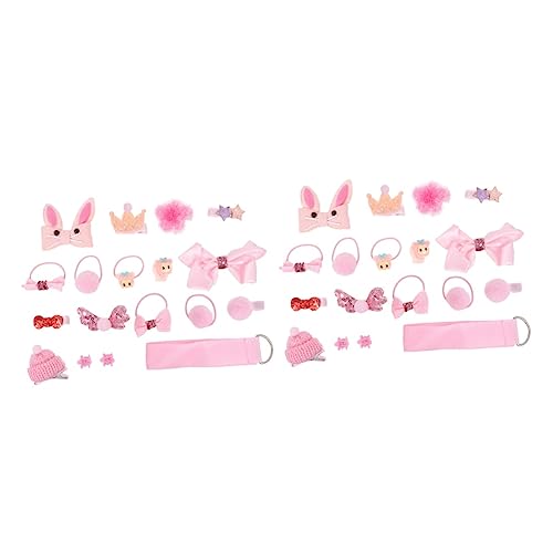 DOITOOL 2 Sätze Kopfbedeckung Haarnadel Haarspangen Tiara Haarschmuck Haarklammer Zarte Haardekore Schönes Haarband Empfindlich Haarring Stoff Baby Rosa von DOITOOL