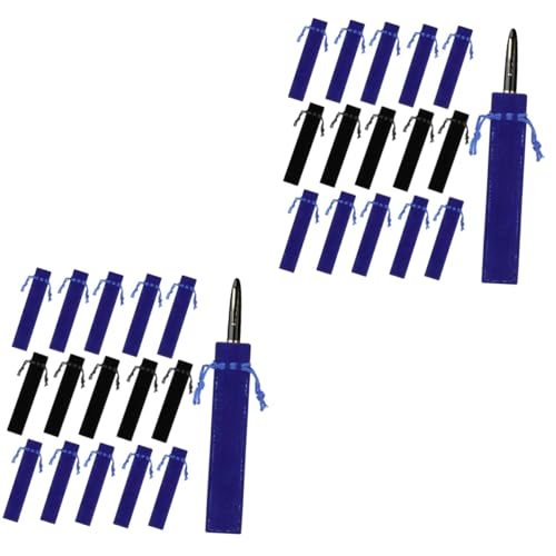 DOITOOL 2 Sätze Kordelzug Stiftbeutel Stift Aufbewahrungstaschen Für Bleistifte Kugelschreiber Eyeliner Blau Schwarz Wiederverwendbar Praktischer Schutz Für Schreibutensilien 50 Stück * 2 von DOITOOL
