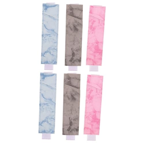 DOITOOL 2 Sätze Signature Stiftbeutel Ärmel Tasche Federmäppchen Notizbuch Journal Stifthülle Stifthülsen Stiftetui Mit Gummiband Buch Stifthalter Pu Zufällige Farbe 3 Stück * 2 von DOITOOL