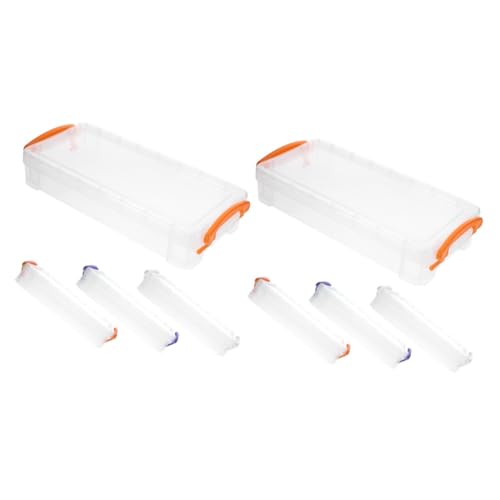 DOITOOL 2 Sätze Teiliges Stifteboxen Kunststoff Stapelbare Aufbewahrungsbox Mit Großem Fassungsvermögen Transparente Stift Organizer Für Bürobedarf Zufällige 4 Stück * 2 von DOITOOL