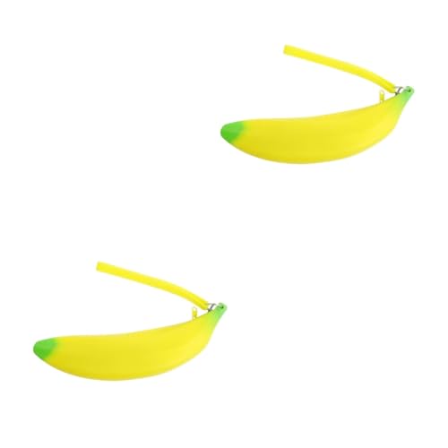 DOITOOL 2 Stck Silikon Bananen Federmäppchen Wasserdichtes Stifteetui Kleine Geldbörse für Schule Teenager Weiches Flexibles Material Moderates Fassungsvermögen für Stifte und von DOITOOL