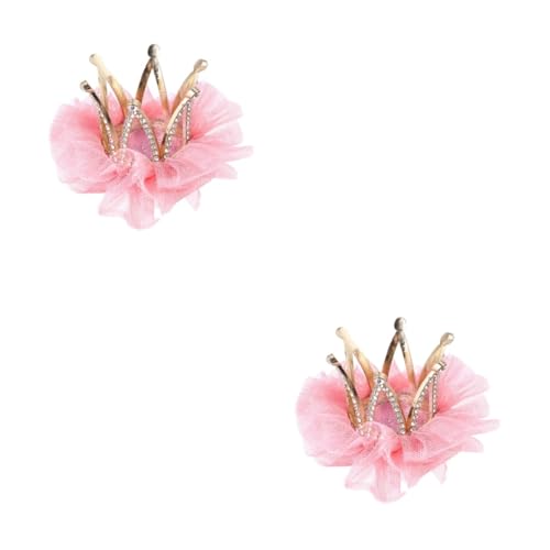 DOITOOL 2 Stk Haarspangen mit Prinzessinnenblumen Pferdeschwanz-Clips Haarnadel Babykrone Haarspange für Mädchen Haarspangen mit Strass Strasssteine Kopfbedeckung Knopf Ausgabekarte Kleine von DOITOOL