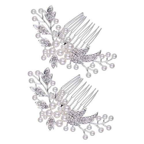 DOITOOL Haarschmuck Für Die Hochzeit 2 Stk haarschmuck Haarseiten Seiten für Hochzeitshaare Tiara Brauthaar hochzeit braut haar Mädchen Zubehör Haarnadel Kopfbedeckung Damen Legierung von DOITOOL