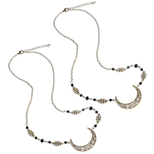 DOITOOL 2 Stk Vintage Natursteinwasser Retro-kopfbedeckung Reif-kopfschmuck Hochzeit Boho Mond Kopfkette Stirnband Für Mädchen Goldenes Stern-stirnband Legierung Braut Haarschmuck Fee von DOITOOL