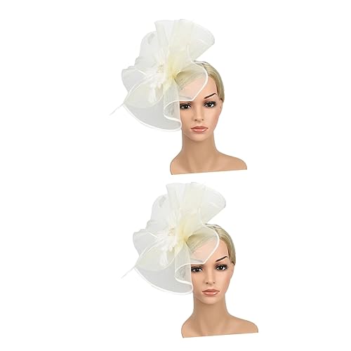 DOITOOL 2 Stk Vintage-schleier-stirnband Hüte Für Damen in Mode Stylische Stirnbänder Für Damen Fascinator-stirnband Für Damen Braut-stirnband Tea-party-hüte Charme Fräulein Hochzeitskleid von DOITOOL