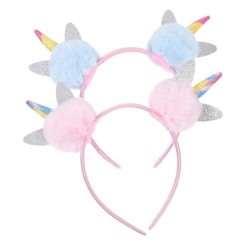 DOITOOL 2St einhorn stirnband Kinderhaaraccessoires für Mädchen Stirnbänder für Bühnenauftritte Tiara Haarband Stirnbänder für Mädchen Fotografie-Requisiten Weihnachten schmücken Kleid von DOITOOL