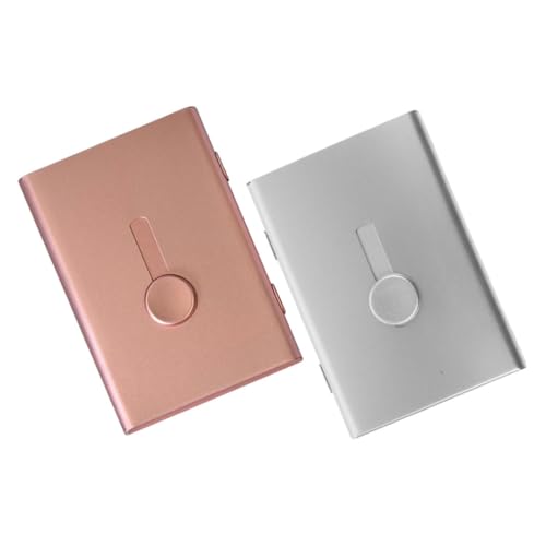 DOITOOL 2 Stück Geschäftskartenhalter Fall Inhaber Kartenhüllen mehrere Kartenhalter für Männer Kartenverzierung Tragbarer Kartenständer Karten-Geldbörse Aluminiumlegierung von DOITOOL