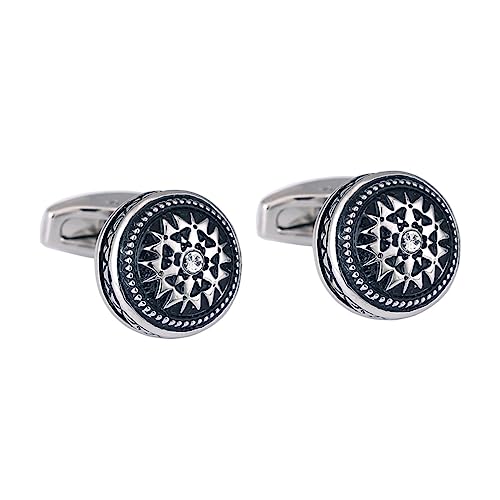 DOITOOL 2 Stück Herren Manschettenknöpfe mit Strass Eleganter Cufflink für Formelle Anlässe Vielseitig Einsetzbar für Anzüge für Familie von DOITOOL