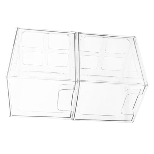 DOITOOL 2 Karton kosmetische Aufbewahrungsbox Durchsichtige Schubladen für den Desktop-Make-up-Organizer Schreibtisch-Organizer Desktop-Kosmetik-Organizer-Schubladen aushöhlen Acryl von DOITOOL