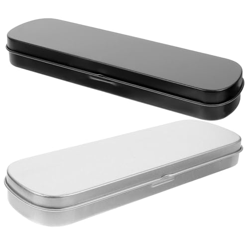 DOITOOL 2 Stück Metall Stiftbox mit Deckel Robuste Schreibwaren Aufbewahrung für Schüler und Lehrer zur Praktischen Organisation von Stiften und Zubehör von DOITOOL