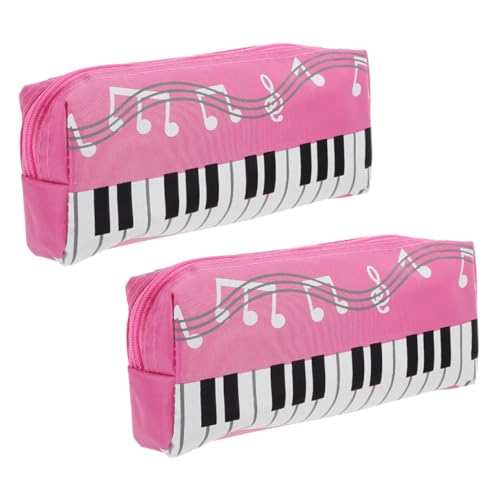 DOITOOL 2 Stück Niedliches Federmäppchen mit Klaviernoten Canvas Kosmetiktasche mit Reißverschluss Wasserabweisend Staubschutz Vielseitig für Schule Reisen und Musikliebhaber Mädchen von DOITOOL