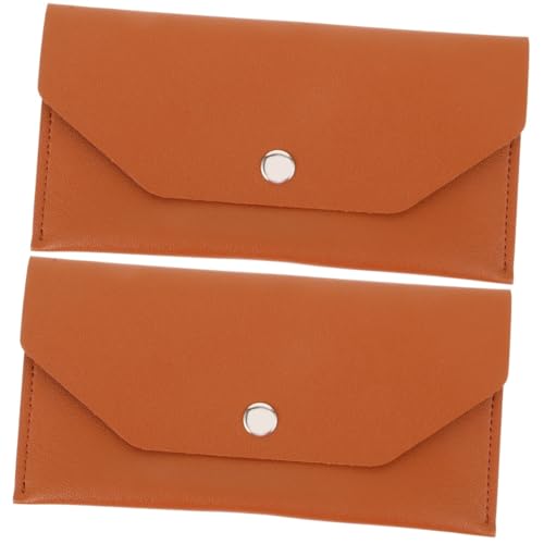 DOITOOL 2 Stück Outdoor PU Geldbörse für Karten Wiederverwendbare Budgethülle mit Knopfverschluss Multifunktionale Geldtasche für Frauen für Reisen Büro von DOITOOL