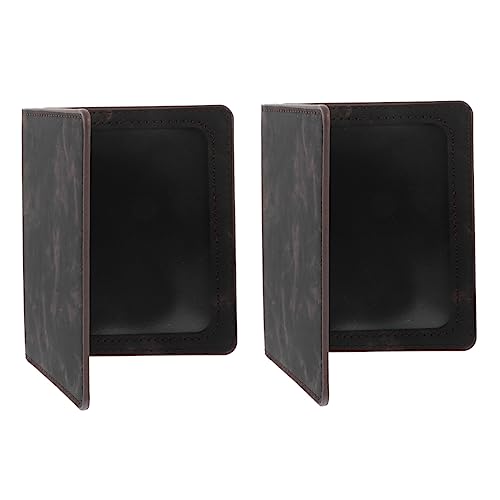DOITOOL 2 Stück PU Leder Reisepasshüllen wasserdichte Dokumentenmappe für Reisepass und Id Karten Integriertes Design für Einfachen Transport für Reisen von DOITOOL