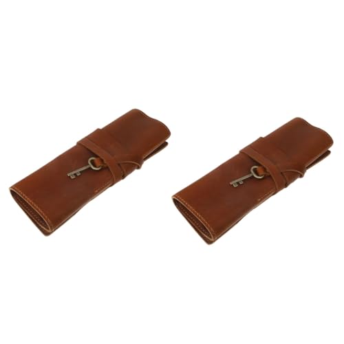 DOITOOL 2 Stück Retro Cowhide Stiftetui mit Großer Kapazität Multifunktionale Roll Up Stift Organizer für Buntstifte Tintenstifte und Pinsel Wahnsinnsbraun DOITOOL 2 Stück Retro Cowhide Stiftetui mit Großer Kapazität Multifunktionale Roll Up Stift Organizer für Buntstifte Tintenstifte und Pinsel Wahnsinnsbraun von DOITOOL