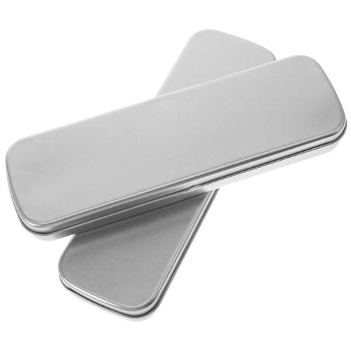 DOITOOL 2 Stück Schreibwaren-Box Schlichtes Federmäppchen Schulbüro Bleistiftdose Federmäppchen Stiftbehälter Buntstiftorganisator Metallstiftkoffer Weißblech Silber DOITOOL 2 Stück Schreibwaren-Box Schlichtes Federmäppchen Schulbüro Bleistiftdose Federmäppchen Stiftbehälter Buntstiftorganisator Metallstiftkoffer Weißblech Silber von DOITOOL