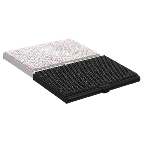 DOITOOL 2stücke Visitenkartenhalter Aus Aluminiumlegierung Mit Strass- Kartenetui Für Damen Und Tragbar Und Visitenkartenhalter-Display Kartenhalter Für Business Und Alltag von DOITOOL