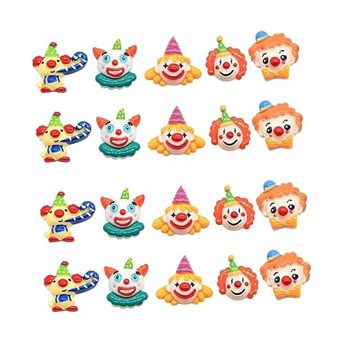 DOITOOL 20 Stk Brosche Nadel Charme Haarspangen Machen Charms Harzanhänger Selber Machen Bastelzubehör Mitte Der Haarschleife Selber Machen Clown Karikatur Kind Patch von DOITOOL