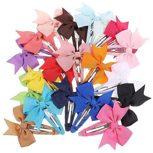 DOITOOL 20 Stück Mädchen Haarschleifen Clips im Kreativen Bogenmuster Bunte Haarspangen für Kleine Mädchen für Verschiedene Frisuren und Anlässe von DOITOOL