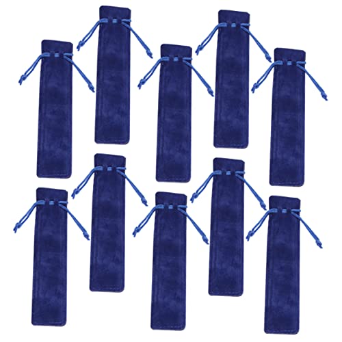 DOITOOL 20 Stück Teiliges Kordelzug Stiftbeutel aus Kratzfestem Doppelseitigem Dickem Samtstoff Blau Tragbare Schreibwaren Aufbewahrungstaschen Praktische Geschenkverpackung für Stifte von DOITOOL