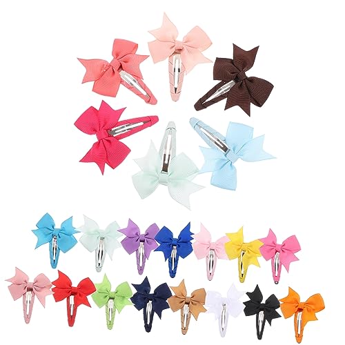 DOITOOL 20 Stück Teiliges Mädchen Haarschmuck mit Schleifenmuster Niedliche Haarspangen für Kleine Mädchen Gemischten Farben für Verschiedene Outfits und Frisuren von DOITOOL