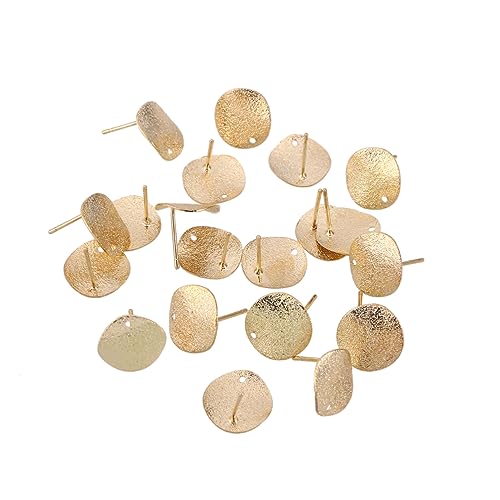 DOITOOL 20 Stück Teiliges Ohrstecker aus Legiertem Flache Goldfarbene Ohrschmuck Dekoration mit Langlebig und Vielseitig für Damen als für Besondere Anlässe von DOITOOL