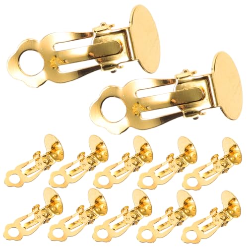 DOITOOL 20 Stück Teiliges Runde Flache Ohrclips in Gold Schmerzfreie Ohrring für Durchbohrte Ohren DIY Schmuckkomponenten und Hautfreundlich Vielseitig für Ohrschmuckgestaltung von DOITOOL