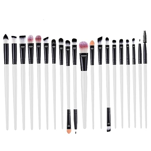 DOITOOL Eyeliner-wimpern-make-up-pinsel-set 20-teilig Weiß/schwarz Kunststoffgriffe Für Den Täglichen Gebrauch von DOITOOL