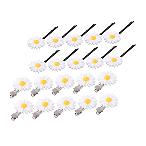 DOITOOL 20st Gänseblümchen-haarnadel Sonnenblumen-haarnadeln Brautjungfer Lippenstift Tasche Mini Süße Haarnadel Blumenkopfschmuck Girl-party-haarnadel Fräulein Plastik Blumenclip Hochzeit von DOITOOL