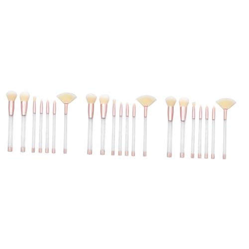 DOITOOL 21-teiliges Make-up-pinsel-set Pinsel Mit Kristallgriff Für Damen Kosmetikpinsel Make-up-pinsel-set 5 Leere Tuben Griff in Roségold Tube Gelbe Unterseite Weiße Haare von DOITOOL