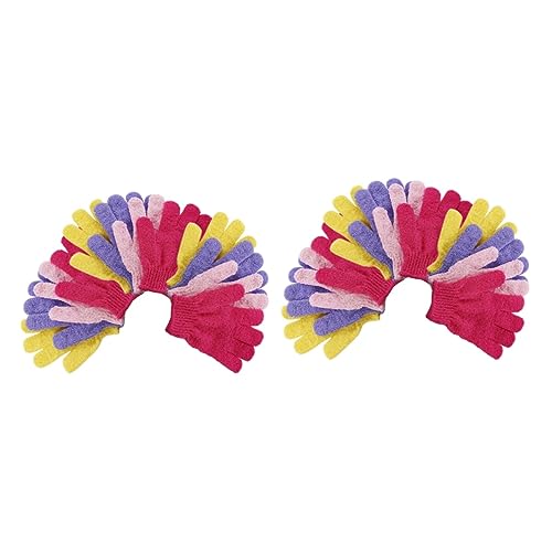 DOITOOL 24 Duschhandschuh Peeling- kostenlose Peeling-Handtücher - Badehandschuhe mit Fingern Körper Badetuch Schlamm reiben von DOITOOL