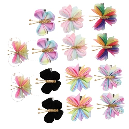 DOITOOL 28 Paare Mesh-Schmetterling-Haar-Accessoires Haarschmuck für kleine Mädchen Haarspangen für Kinder Haarnadel Haarklammer Haarspangen aus Metall glänzende Haarspangen Handbuch Knopf von DOITOOL