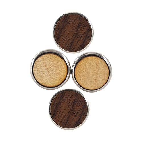 DOITOOL 2Paare Praktische Holz Manschettenknöpfe Amerikanischem Walnuss und Ahornholz Dekorative Hemdknöpfe mit Hochglänzendem Finish für Formelle Anlässe und Besondere von DOITOOL