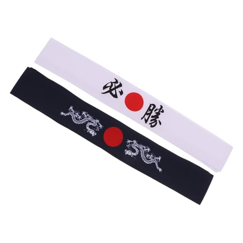 DOITOOL 2St Bushido-Stirnband Fitness-Accessoires für Männer Karate-Kostüm-Stirnbänder Haarband Krawatten für Männer Sport Stirnband Karate-Stirnband Yoga Kochmütze Trainingskleidung Schal von DOITOOL