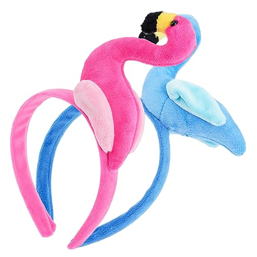 DOITOOL 2St Flamingo-Stirnband Haarschmuck für den Strand Flamingo-Kostüm Damenhut Haarband Stirnband Gesicht waschen Kinder schöner Cartoon-Kopfschmuck Erwachsener Tier von DOITOOL