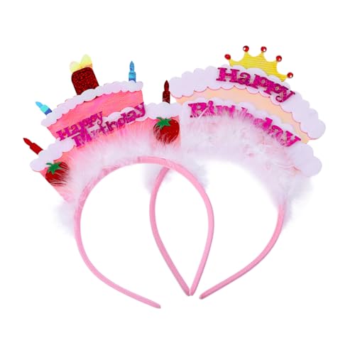 DOITOOL 2St Geburtstag Stirnband Requisiten für Geburtstagsfeiern Mädchen Stirnband kinder haarschmuck party zubehör kinder Tiara Party-Requisite Haarreifen für Party Buchstabe Kleidung von DOITOOL