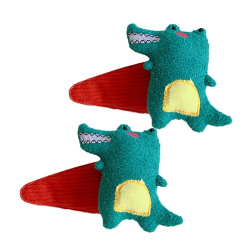 DOITOOL 2St Plüsch Alligator Haarspangen Plüsch Haarspangen Plüsch-Alligator Haarklammer Haarnadel Haarschmuck Haar Klammern niedlich Stift Kopfbedeckung Fräulein Knopf von DOITOOL