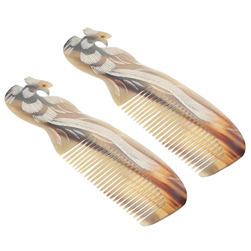 DOITOOL 2st Hornkamm Gua Sha Haarkamm Rosafarbene Werkzeuge Kamm Für Lockiges Haar Shampoo-bürste Für Die Kopfhaut Breiter Zahnkamm Kratzkamm Haarbürste Hörner Mode Damen von DOITOOL