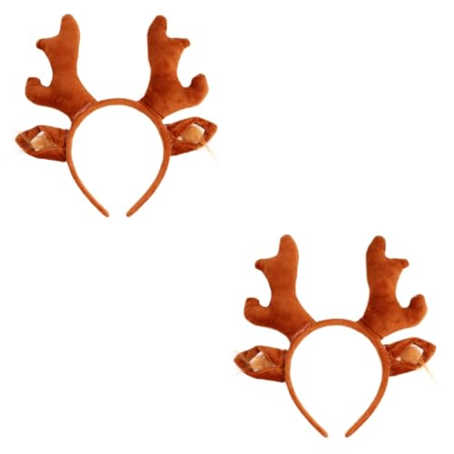 DOITOOL 2St Kopfschmuck aus weihnachtlichem Geweih Kopfbedeckung aus Rentiergeweih Kinder Haargummis Tiara Haarband Geweih Stirnband Weihnachtsstirnband niedlich Zubehör Damen Stoff von DOITOOL