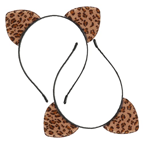 DOITOOL Geschmücktes Zubehör 2St Leopard-Katze-Ohr-Stirnband kuscheltier niedlich Kopfbedeckung schmücken Stoff Cosplay-Kostüme von DOITOOL