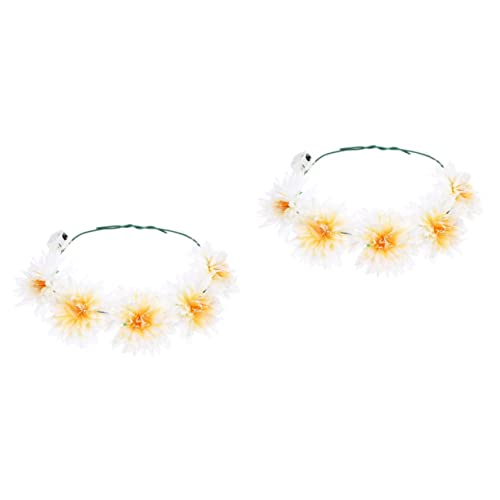 DOITOOL 2St Leuchtender Kranz Stirnband Sommer-Outfit Haarschmuck für Mädchen Haarband Tiara Party Kopfbedeckung Requisite dekorativ leuchtendes Stirnband Blumen schmücken von DOITOOL