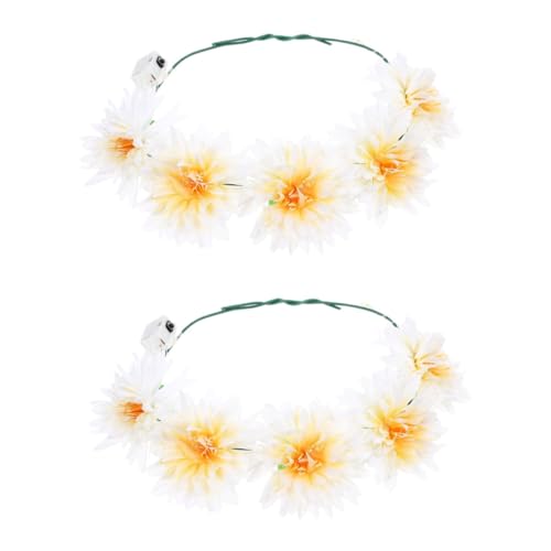 DOITOOL 2St Leuchtender Kranz Stirnband hawaiianische Accessoires für Mädchen Valentins-Stirnbänder Tiara Haargummi Party-Haarband-Requisite dekorativ leuchtendes Haarband von DOITOOL