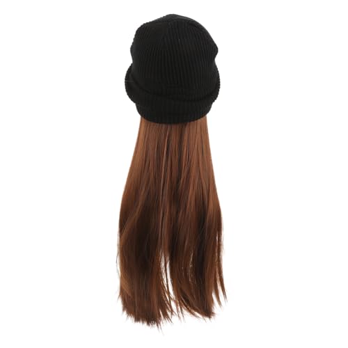 DOITOOL 2st Mütze Perücke Haarteile Für Damen Beanie Mit Angesetztem Haar Für Damen Haarverlängerung Hut Mütze Mit Haaren Mützenperücke Für Damen Fräulein Scrollen Kopfbedeckung Gewebe von DOITOOL